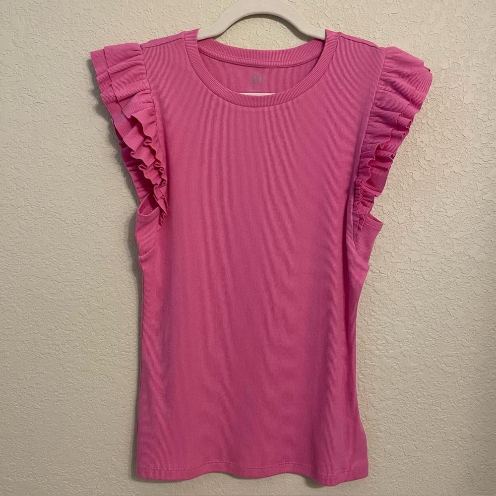 Gap Ruffle Sleeve Top NWOT - Picture 2 of 5